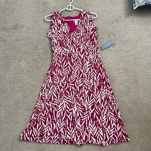 London Times pink and white dress